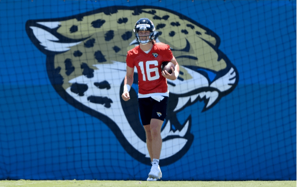 Trevor Lawrence, the top pick in the 2021 NFL Draft, at training camp.